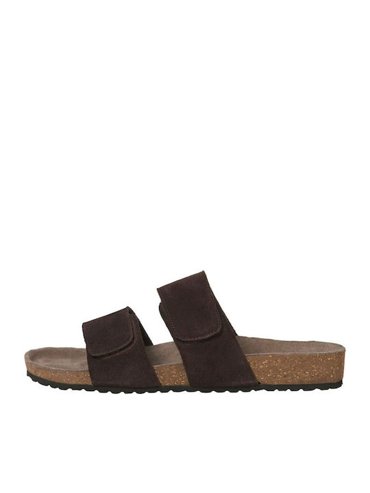 Leather Men's Sandals In Brown Colour