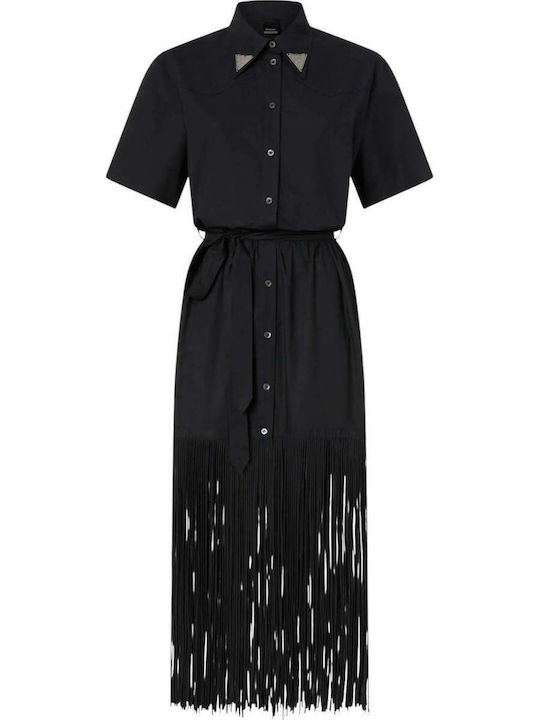 Summer Maxi Shirt Dress Black