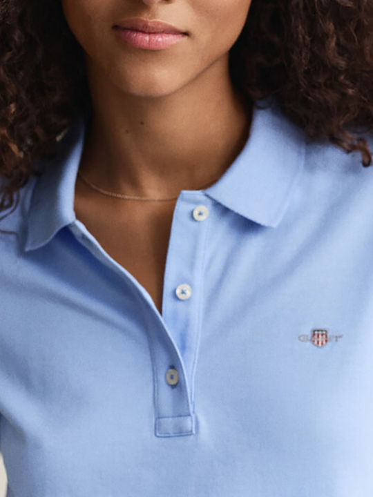 Reg Shield Damen Polo Bluse Kurzärmelig Hellblau