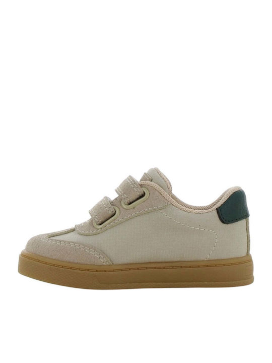 Kids Anatomic Sneakers With Hoop & Loop Closure Beige