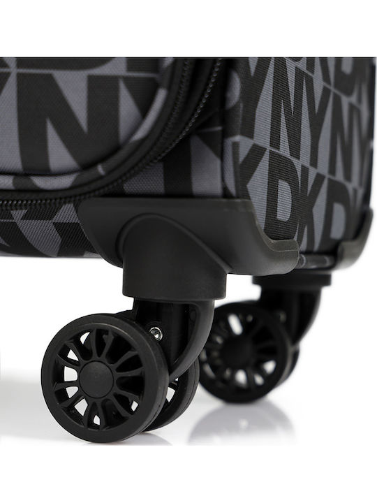 DKNY Μεσαία Βαλίτσα Ταξιδίου Υφασμάτινη Μαύρο με 4 Ρόδες