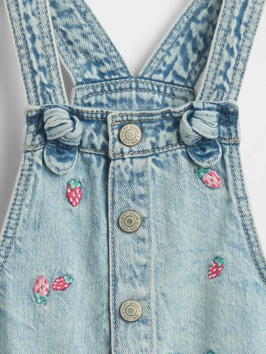 Kinder Latzhose Denim Strawberry Pink