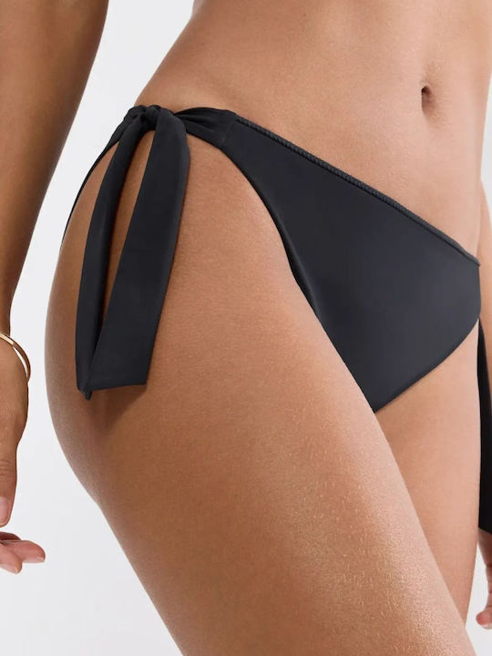 Summer Twist Tai Bikini Slip with Laces Black