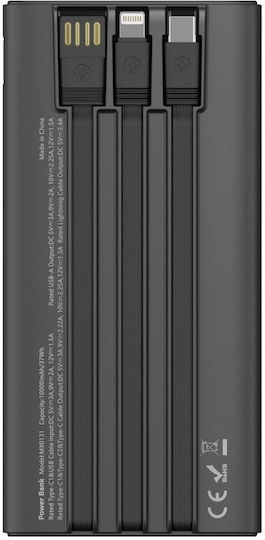 Woox MX0131 Power Bank 10000mAh 22.5W με Θύρα USB-A και 2 Θύρες USB-C Power Delivery Μαύρο