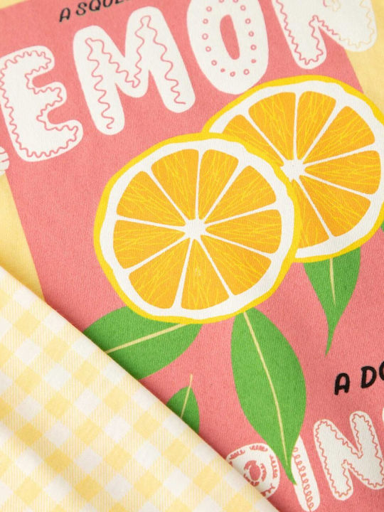 Minerva Kids Summer Pajama Yellow Lemons & Plaid
