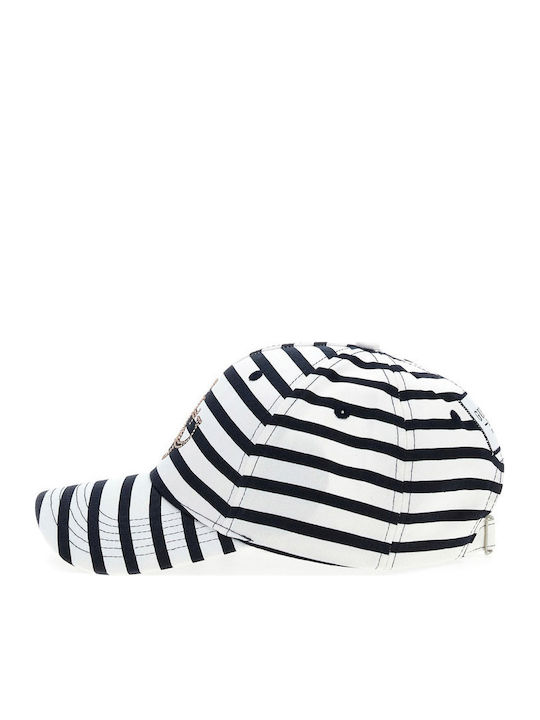 W6gz05w2108-sm1l Guess Baseball Cap Women's Striped White Blue W6gz05w2108-sm1l Guess Baseball Cap Women's Striped White Blue
