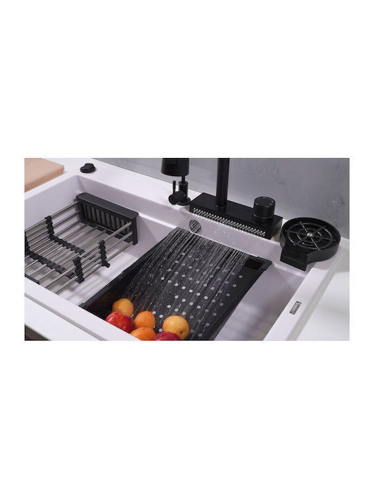 Sanitec Sienna Drop-In Küchenspüle aus Flüssigem Granit M79xB50cm Braune