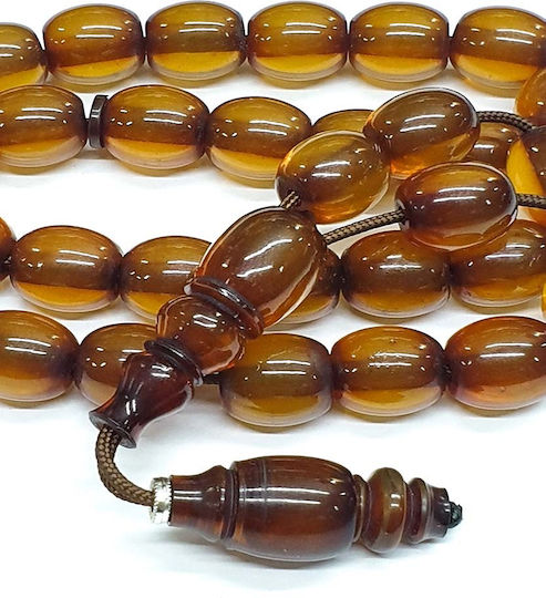Roloi Komboloi Worry Beads with 33 Beads Made of Mastic Length 27cm Yellow
