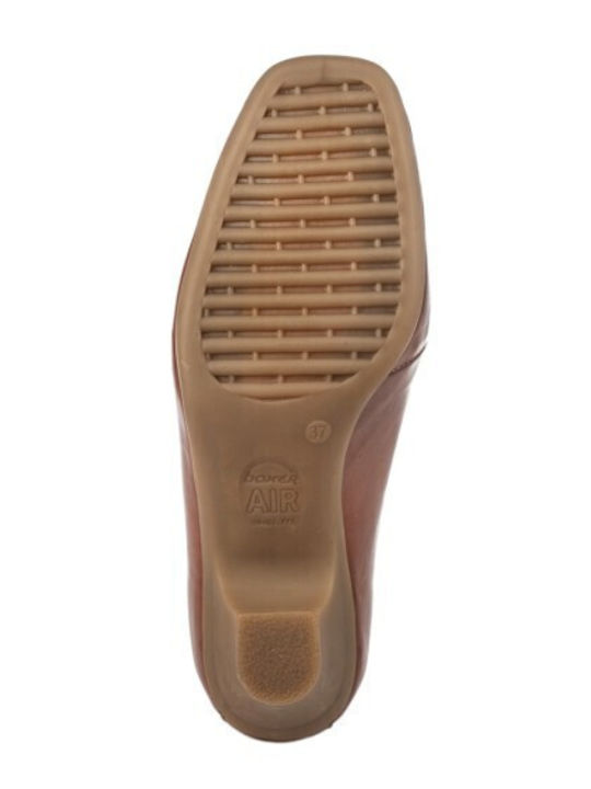 Leather Women's Moccasins in Tabac Brown Colour