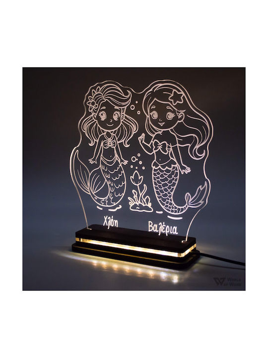 World of Wood Led Children's Decorative Lamp Multicolour 20x20cm