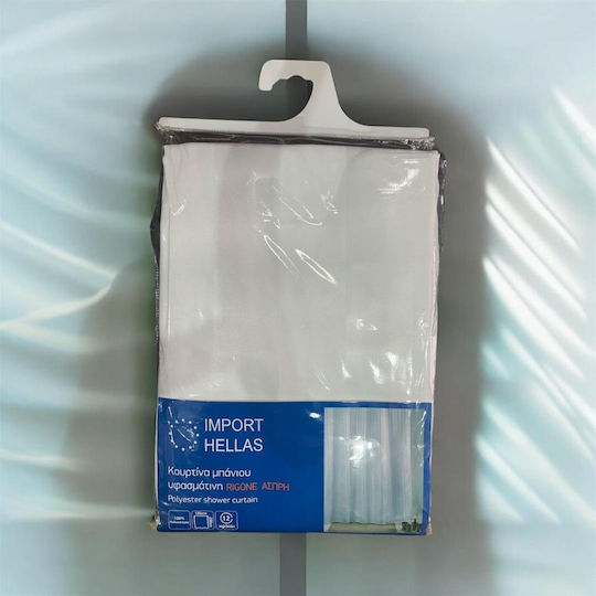Import Hellas Rigone Fabric Shower Curtain 180x200cm Light Blue