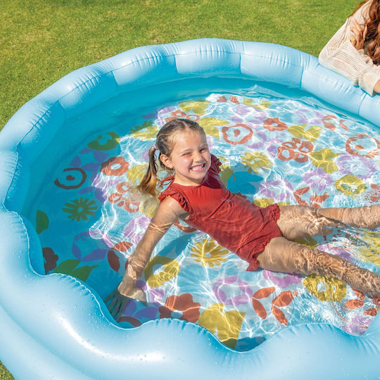 Intex Children's Round Swimming Pool 575lt Inflatable Light Blue
