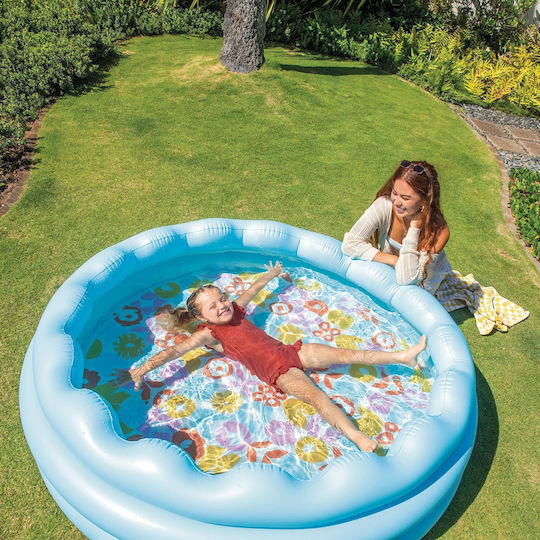 Intex Children's Round Swimming Pool 575lt Inflatable Light Blue
