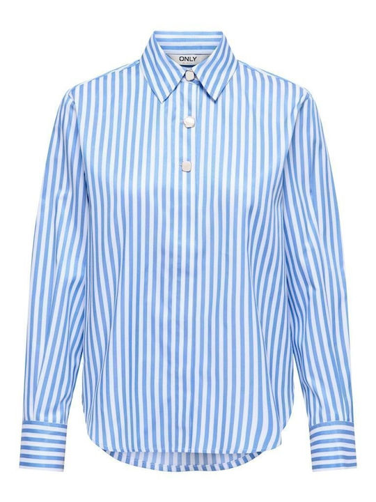 Long Sleeve Women's Shirt Blue Striped