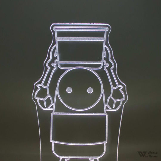 World of Wood LED Детска Декоративна Лампа Nier Automata Robot Бял 20x11cm
