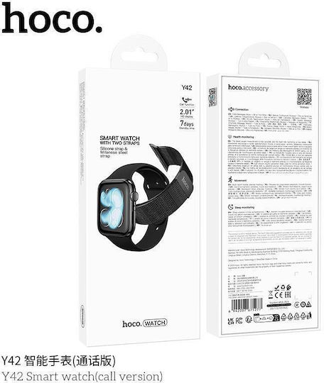 Hoco Y42 Smartwatch mit Herzfrequenzsensoren Schwarz