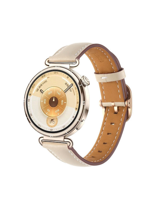 Кожена Каишка Бежова (Huawei Watch GT 6 41mm)