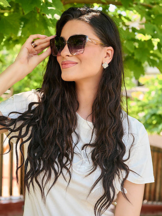 Love Damen Sonnenbrillen mit Transparentem Rahmen und Transparenten Gläsern GL584
