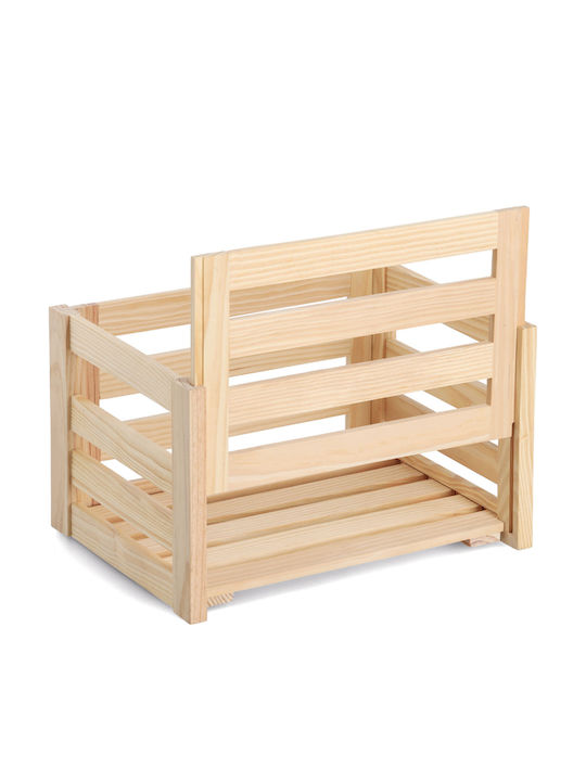 Wooden Storage Box with Lid Beige 40x30x24cm