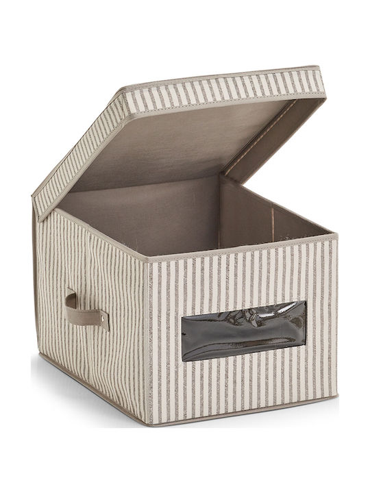 Fabric Storage Box with Lid Beige 39.5x30x25cm