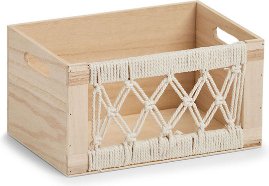 Hölzernes Aufbewahrungsbox mit Deckel Beiges 30x20x16cm