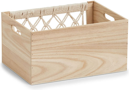 Hölzernes Aufbewahrungsbox mit Deckel Beiges 35x25x18cm