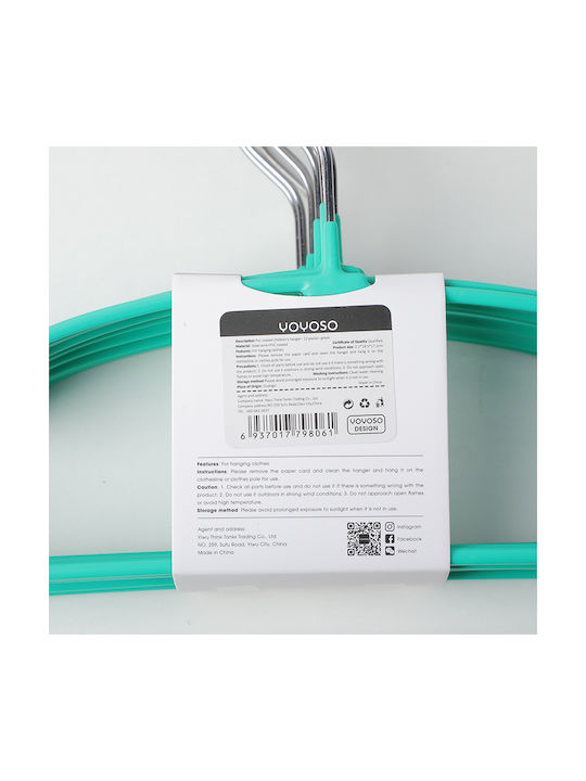 Kids Wall Hanger Multi Hook Plastic Green 12 Pieces
