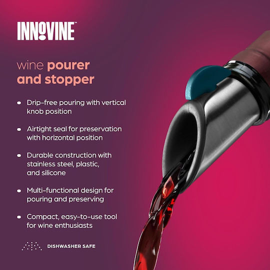 Innovine 12004 Στόμιο Ροής & Πώμα Κρασιού 2--1 Διακόπτη Σφράγισης