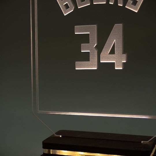 World of Wood Decorative Table Lamp NBA Jersey With LED Logo 22x14cm