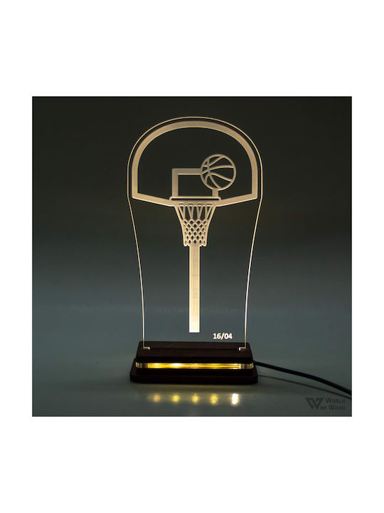 World of Wood Decorative Table Lamp Basketball LED 21x12cm