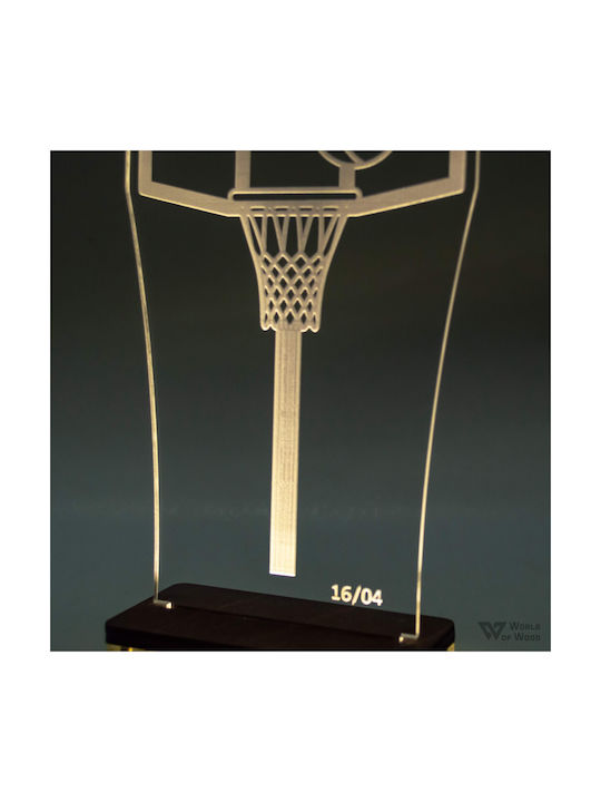 World of Wood Decorative Table Lamp Basketball LED 21x12cm