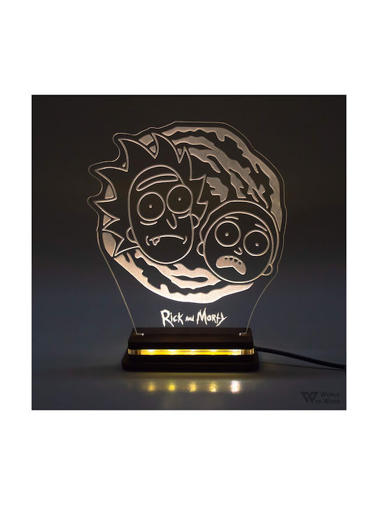 World of Wood Decorative Table Lamp Rick And Morty Portal LED 19x16cm