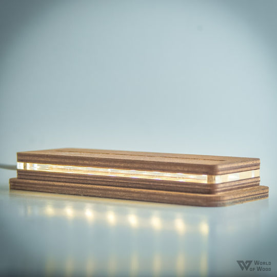 World of Wood Decorative Table Lamp Infinity You & Me LED Warm White Love 10x22cm