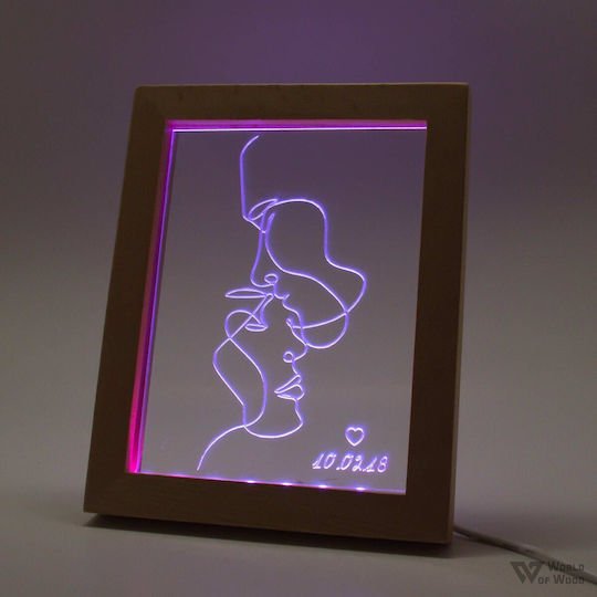World of Wood Декоративно Осветително Тяло Abstract Kiss LED Любов