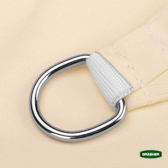 Grasher Pânză De Umbrire Pătrată Ecru Cu Inele 5x5m 180gr/m²