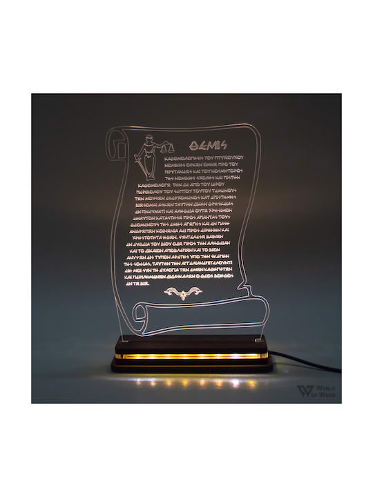 World of Wood Decorative Table Lamp Oath Of Themis LED 23x16cm