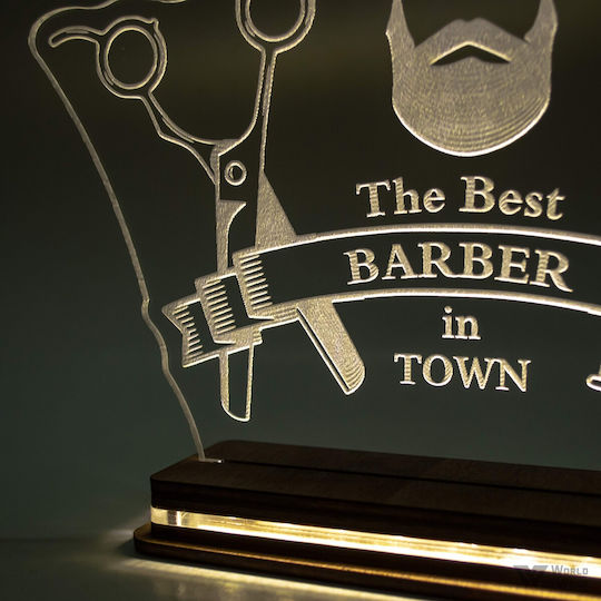 World of Wood Διακοσμητικό Φωτιστικό The Best Barber Shop LED 20x18εκ.