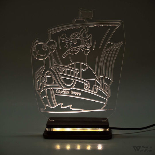 World of Wood Διακοσμητικό Φωτιστικό One Piece - Pirate Ship Logo LED 19x17εκ.