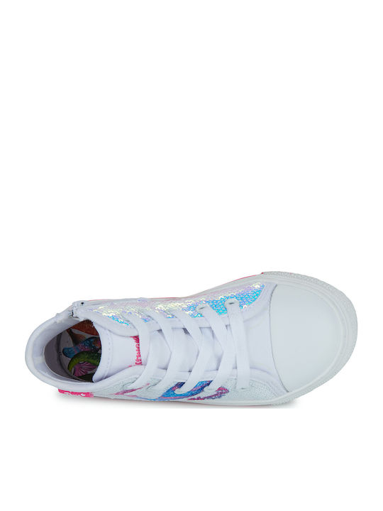 Mermaid Magic Athletic Kids Sneakers High White