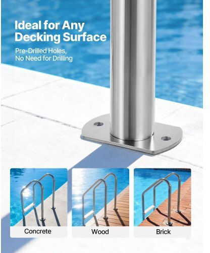 Vevor Pool Ladder Made of Silver Stainless Steel