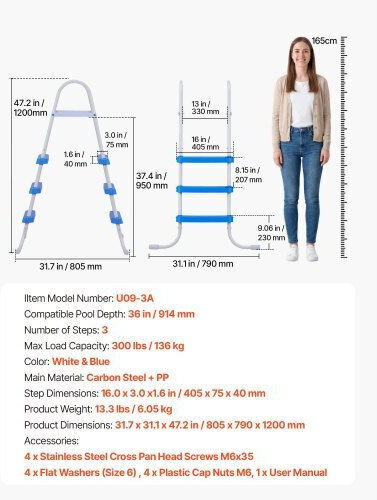 Vevor Silver Pool Ladder