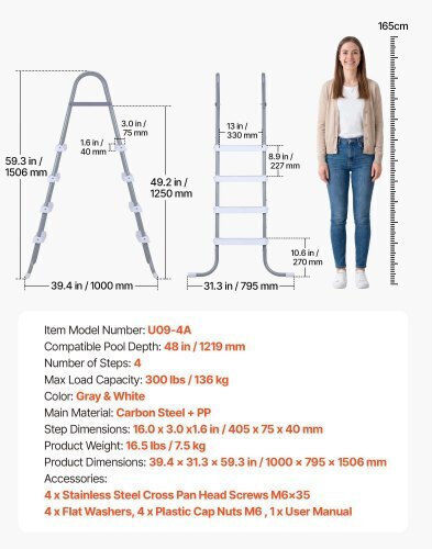 Vevor Silver Pool Ladder