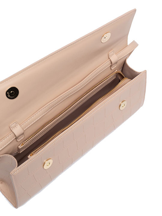 Carmen Γυναικείο Clutch Croco Ροζ