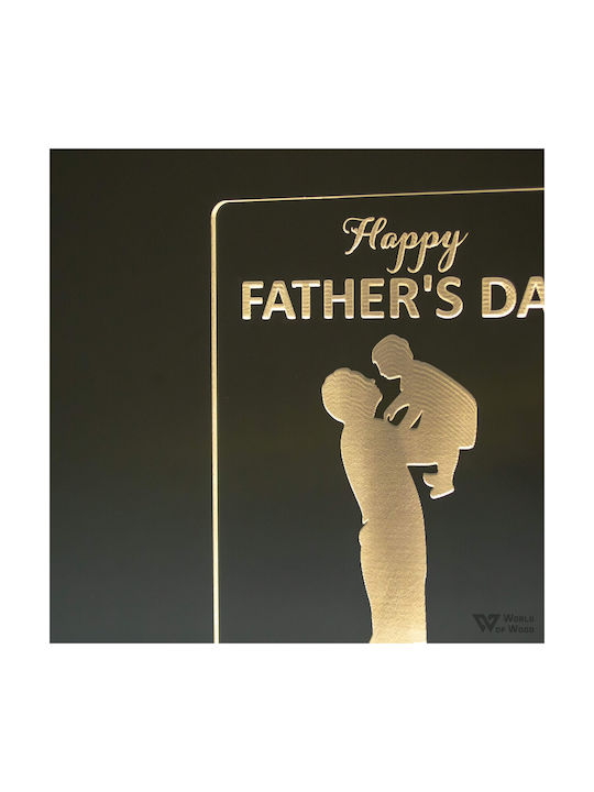 World of Wood Διακοσμητικό Φωτιστικό Father's Day LED 19x11εκ.