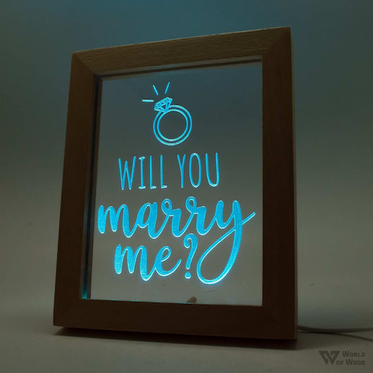 World of Wood Διακοσμητικό Φωτιστικό Will You Merry Me LED Love