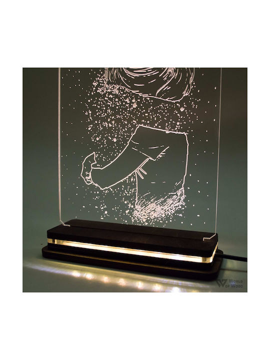 World of Wood Decorative Table Lamp Star Hug LED Warm White Love 22x19cm