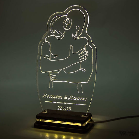 World of Wood Декоративно Осветително Тяло Агкаля LED Топло Бяло Любов 12x22см