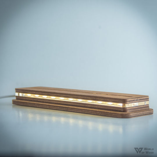 World of Wood Decorative Table Lamp Infinite Arrow LED Warm White Love 14x20cm