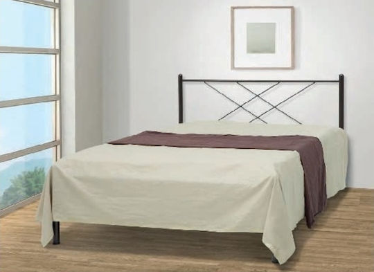 Pat Single Metal Negru Pentru Saltea 90x190cm