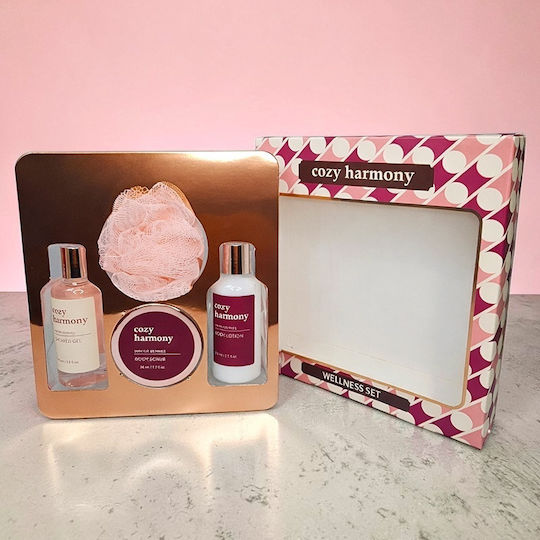 Gift Set Women Cozy Harmony Shower Gel Body Lotion Body Scrub